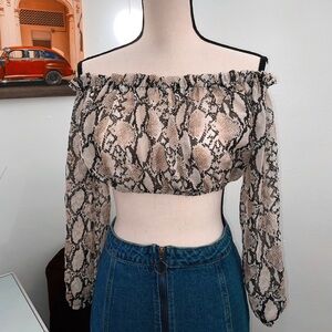 Snakeskin print crop top